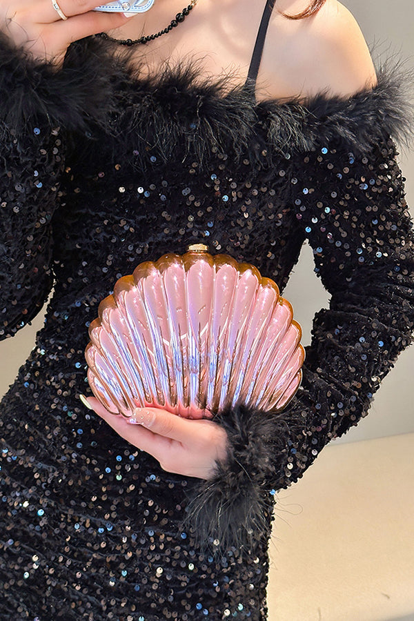 Fashionable and Elegant Chain Lock Shell Bag-consonak