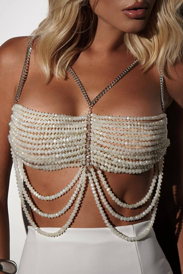 Sexy Halter Neck Gem Beaded Body Chain-consonak