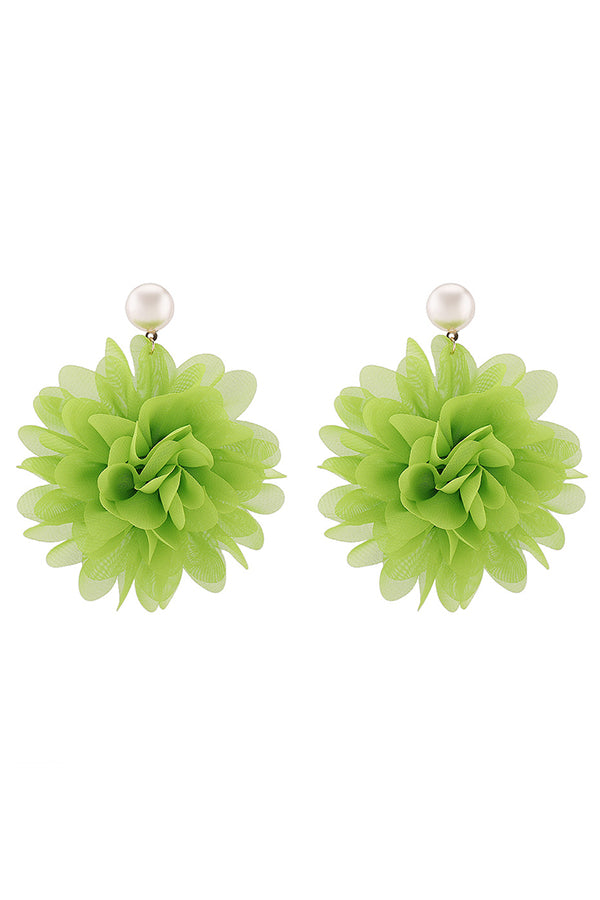 Fashion Holiday Fabric Floral Pearl Earrings-consonak