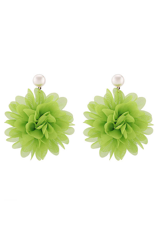 Fashion Holiday Fabric Floral Pearl Earrings-consonak