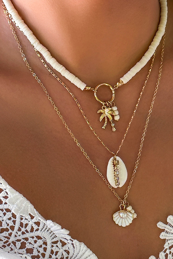 Bohemian Imitation Pearl Shell Multi-layered Necklace | Consonak