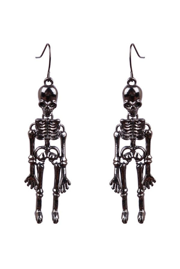 Halloween Dark Style Skull Earrings-consonak