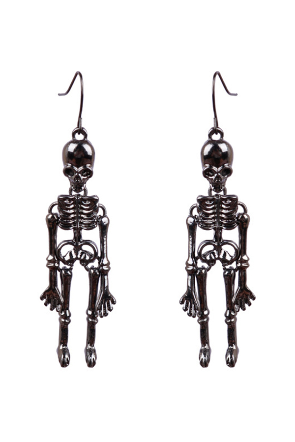 Halloween Dark Style Skull Earrings-consonak