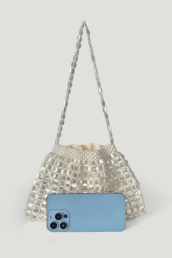 Fashion Handmade Flat Beaded Beaded Woven Handbag Bag-consonak