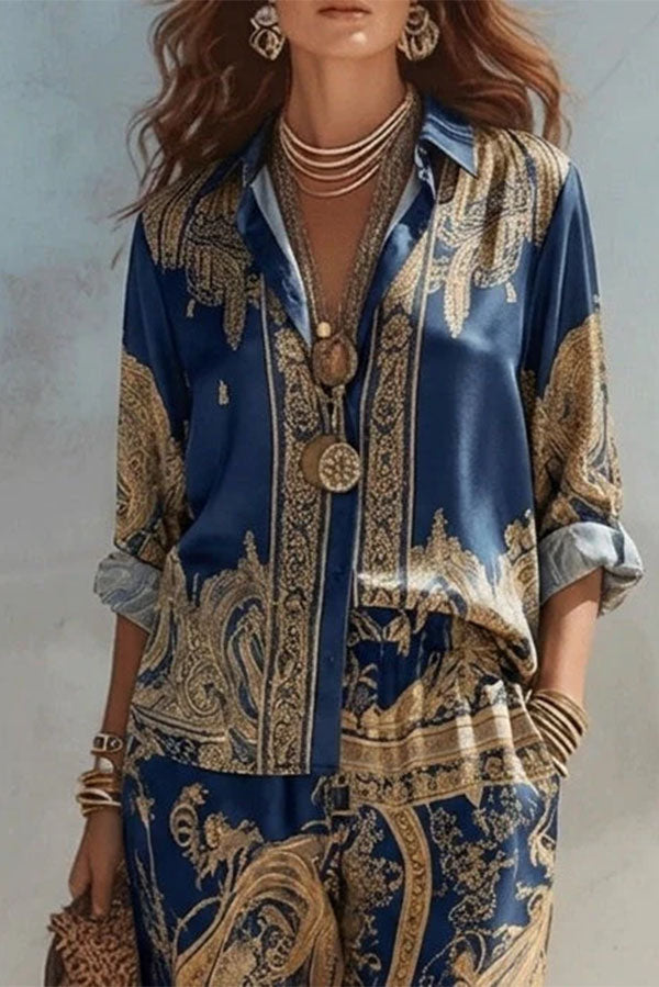Vintage-Inspired Paisley Two-Piece Set-Consonak