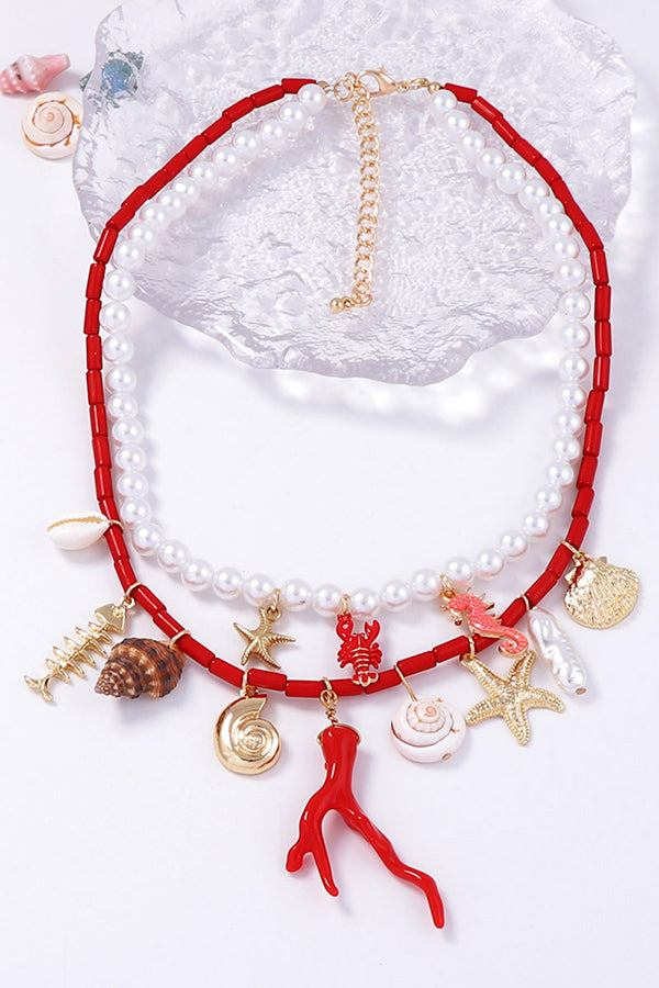 Ocean Resort Style Stacked Beaded Necklace-consonak