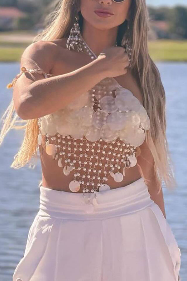 Sexy Sequin Beaded Vest Body Chain-consonak