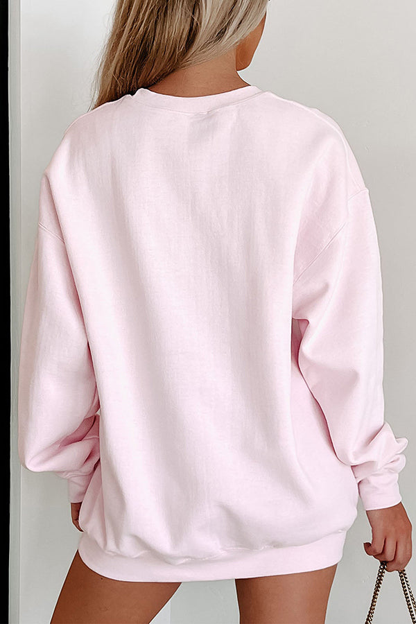 Christmas Sequined Bow Crew Neck Long-sleeved Loose Sweatshirt-consonak