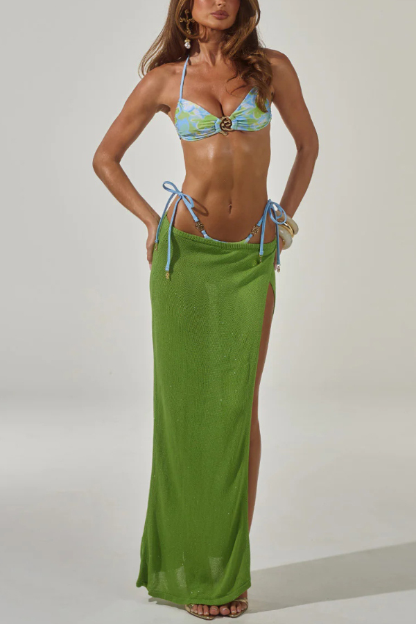 Elegant High-slit Casual Knitted Cover-up Maxi Skirt-consonak