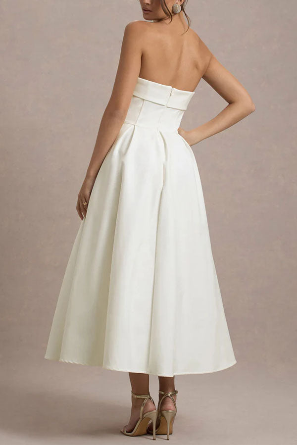Celine Strapless Midi Dress-Consonak