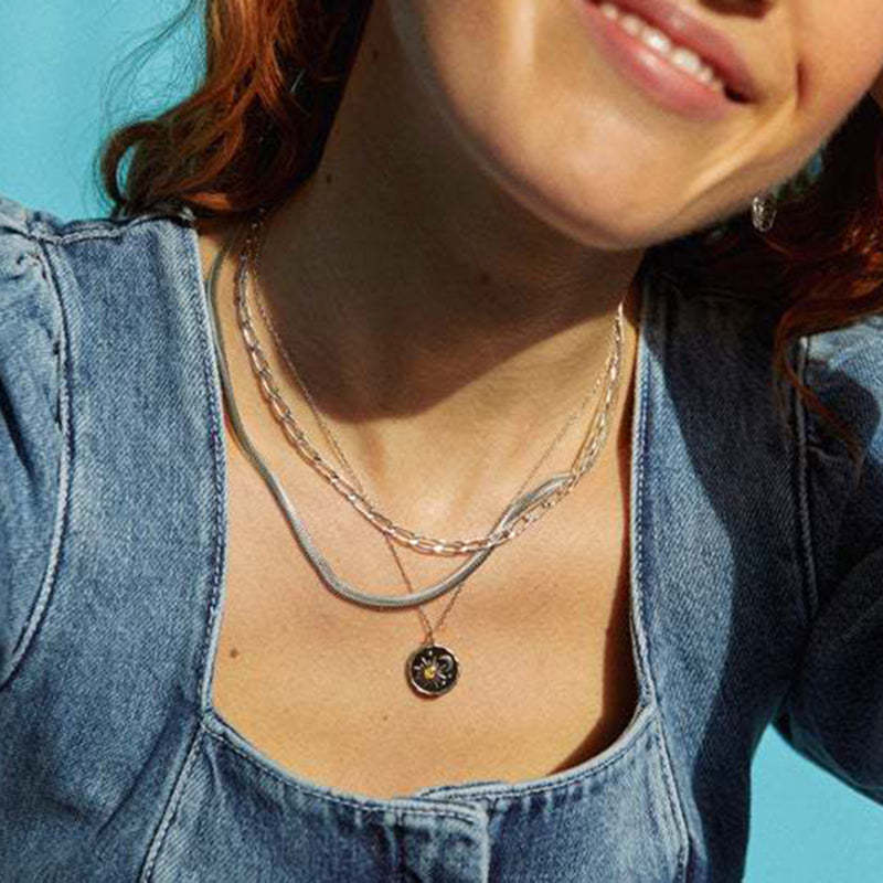 Vintage Sun Moon Exquisite Zircon Necklace-consonak