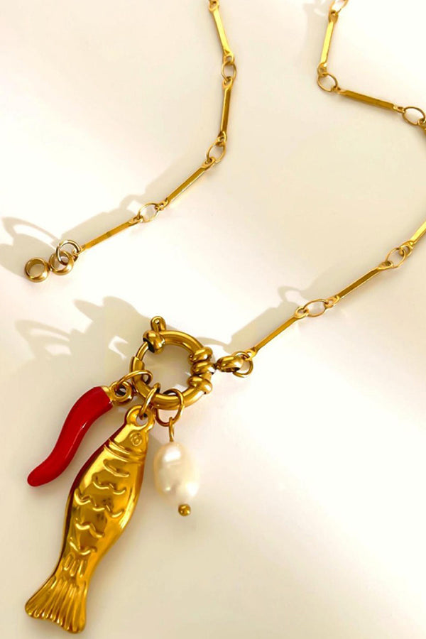 Fashion Koi Freshwater Pearl Necklace-consonak