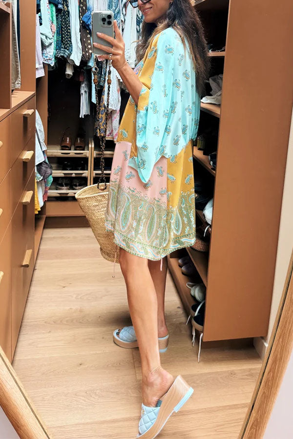 Gypsy Soul Paisley Wrap-Style Mini Beach Tunic & Dress-Consonak