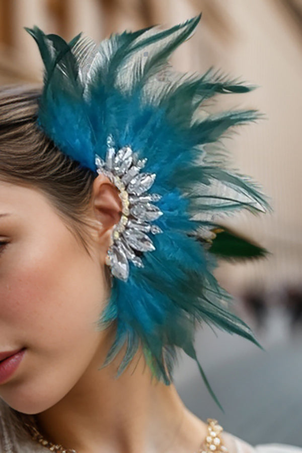 Exquisite Feather and Rhinestone Fairy Earrings-Consonak