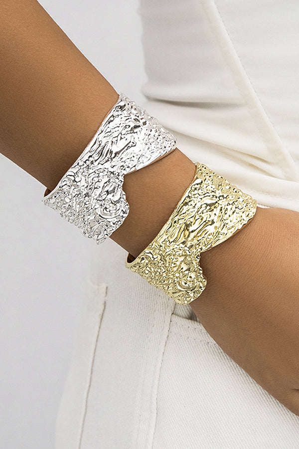 Punk Metal Style Simple Pockmarked Exaggerated Bracelet | Consonak