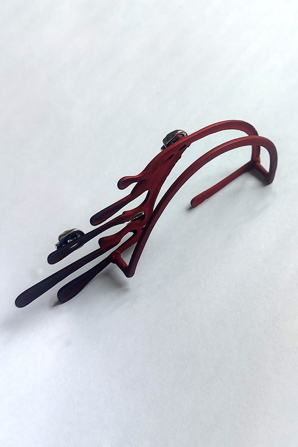 Halloween Lava Retro Burgundy Single Earrings-consonak