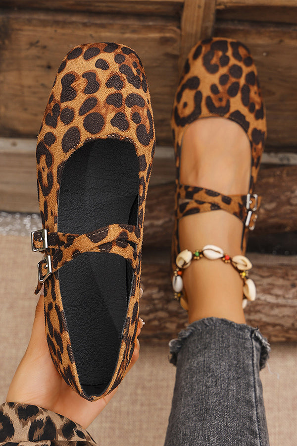 Fashionable Buckled Suede Round Toe Casual Shoes-consonak