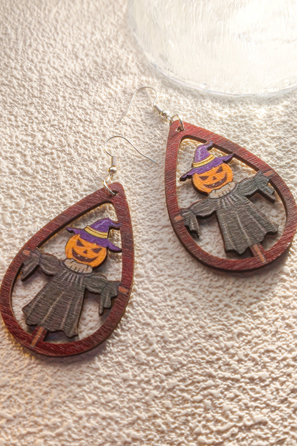 Halloween Horror and Fun Series Wooden Earrings-consonak