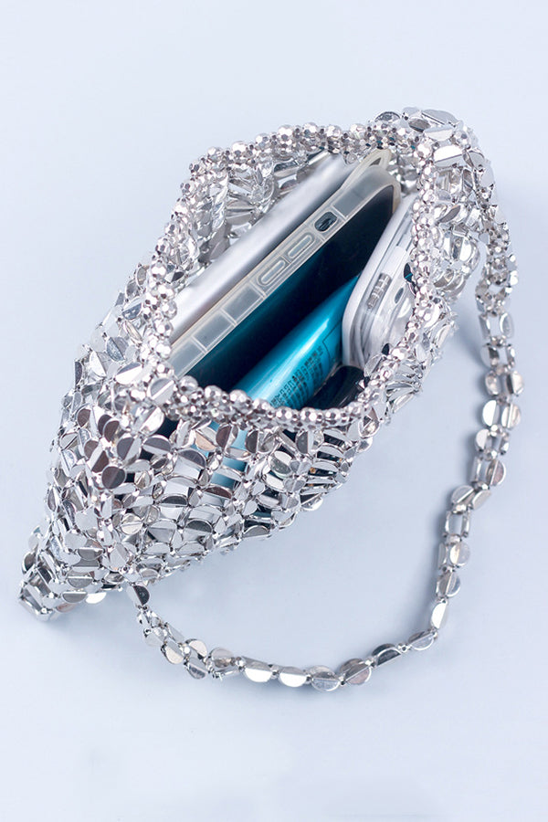 Fashion Handmade Flat Beaded Beaded Woven Handbag Bag-consonak