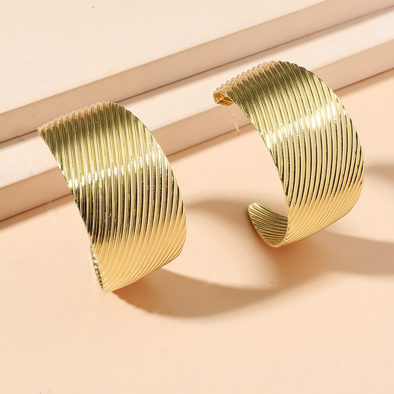 Exaggerated C-shaped Vintage Earrings-consonak