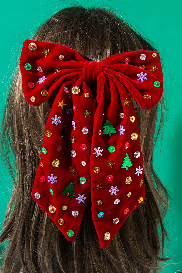 Christmas Velvet Snowflake Christmas Tree Ornament Headdress-consonak
