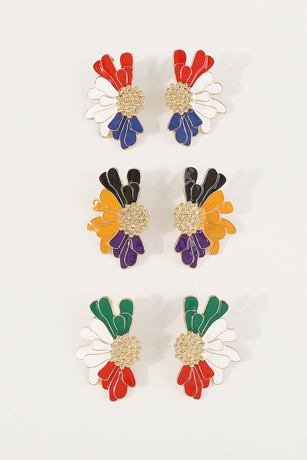 Retro Alloy Floral Pattern Earrings-consonak