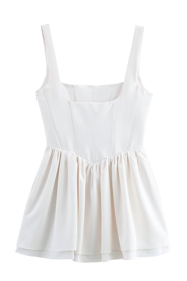 Solid Velvet Square Neck Slim Fit Mini Dress-consonak