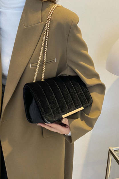 Fashionable Velvet Stylish Chain Simple Crossbody Bag-consonak