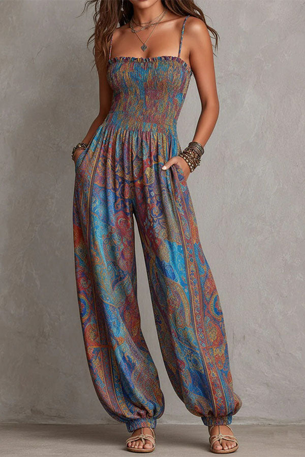 Maya Boho Chic Patchwork Jumpsuit-Consonak