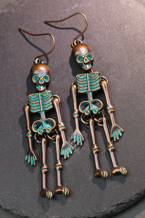 Halloween Dark Style Skull Earrings-consonak