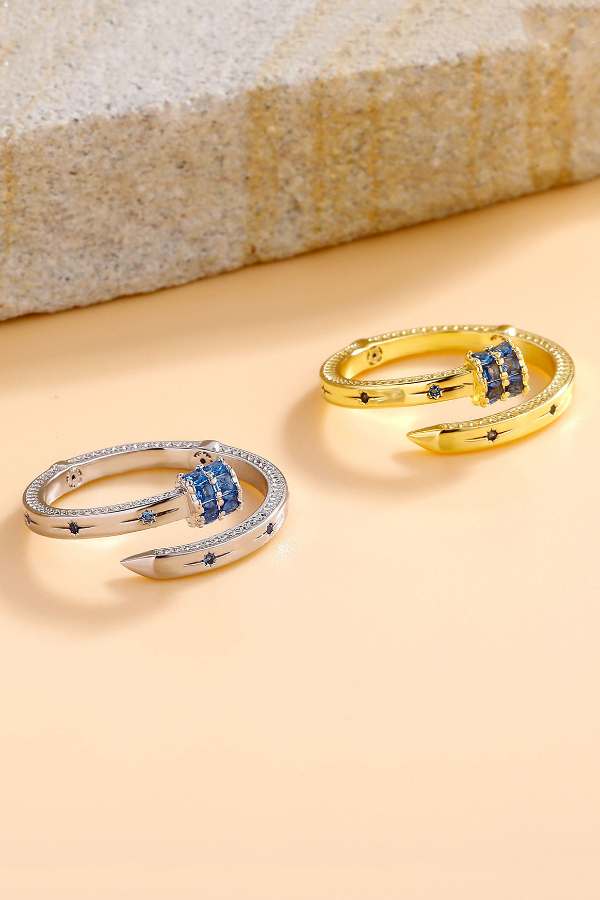 Exquisite Zircon Unique Shape Open Ring