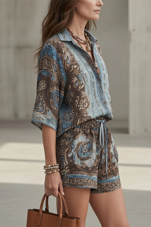 Vintage-Inspired Baroque Print Matching Set-Consonak