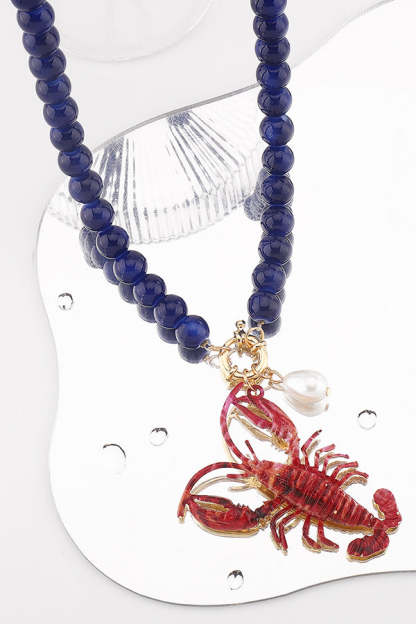 Fashion Lobster Holiday Earrings and Necklace-consonak