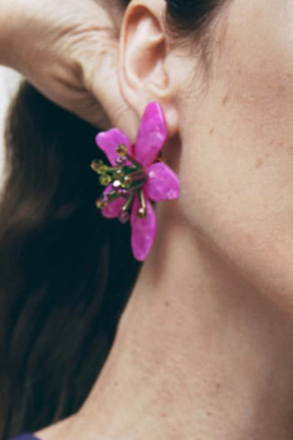 Colorful Acrylic Hand-woven Flower Earrings | Consonak