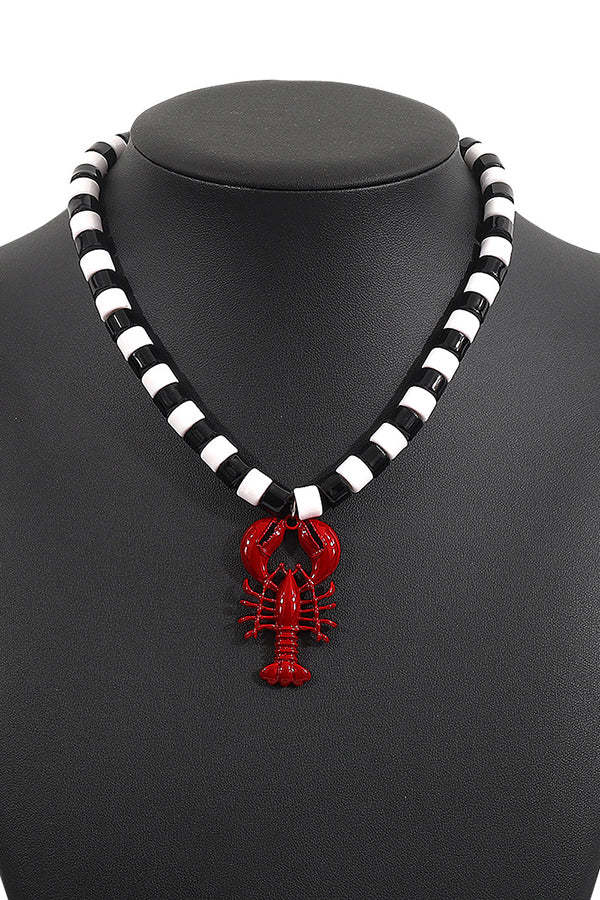 Fashion Lobster Holiday Earrings and Necklace-consonak