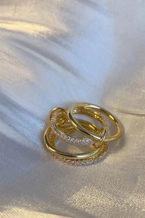 Interlocking Stacked Diamond Rings | Consonak