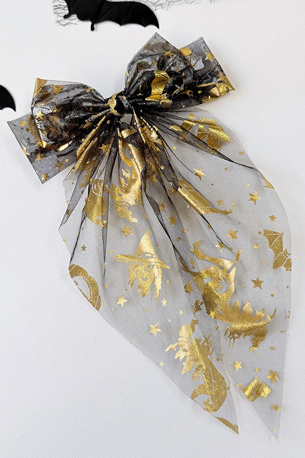 Large Halloween Mesh Bow Hair Clip-Consonak