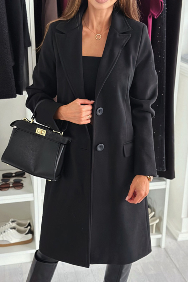 Fashionable Casual Lapel Long Sleeve Single Breasted Loose Coat-consonak
