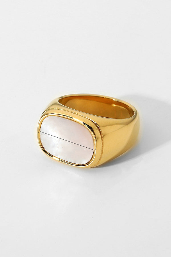 Fashionable Inlaid Zircon Stainless Steel Gold-plated Ring-consonak