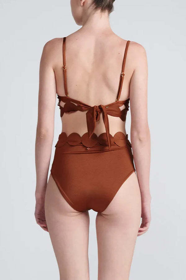 Sexy Sling Cutout High-waisted Stretch Bikini Swimsuit-consonak