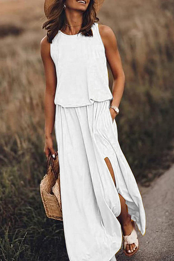 Giselle Loose Fit Slit Maxi Dress | Consonak