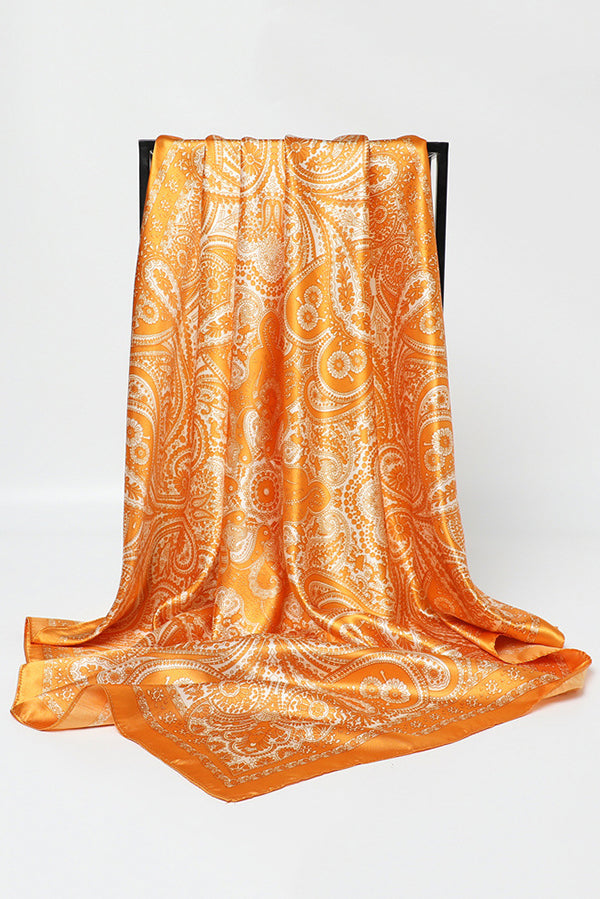 Unique Printed Retro Square Silk Scarf-consonak