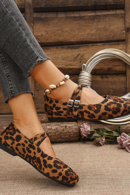 Fashionable Buckled Suede Round Toe Casual Shoes-consonak