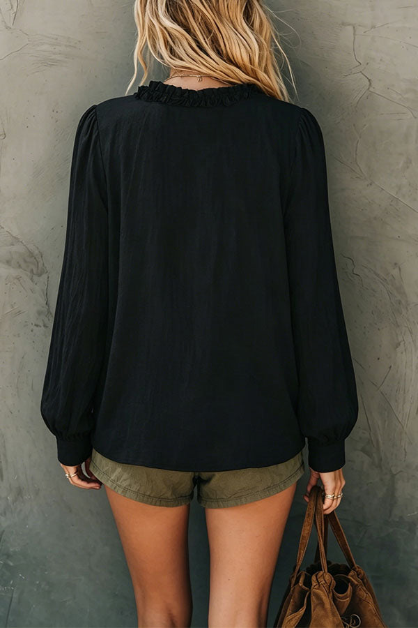 Boho Chic Ruffled V-Neck Top-Consonak