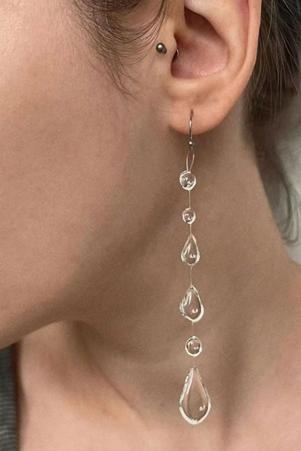 Clear Crystal Dewdrop Earrings-Consonak