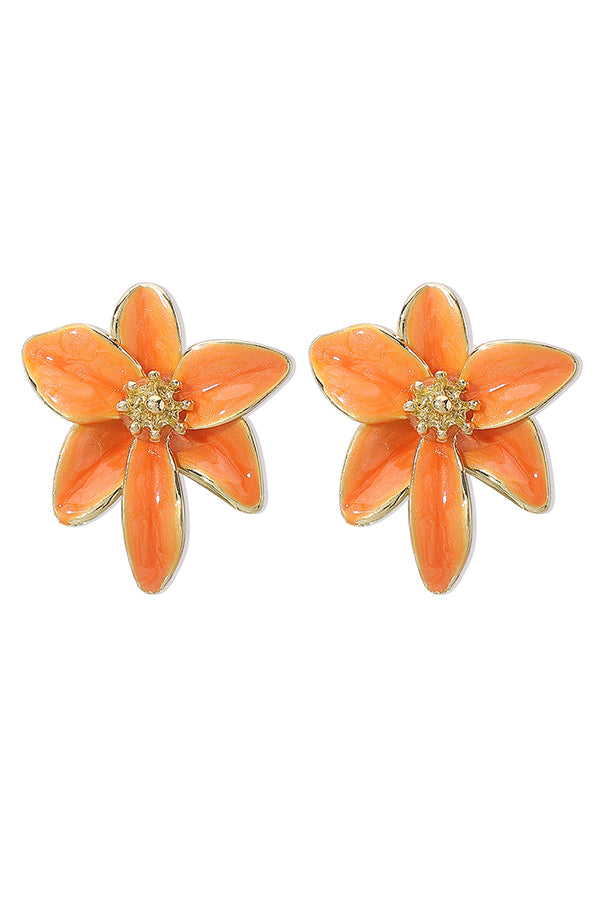 Vintage Colorful Enamel Flower Stud Earrings-consonak