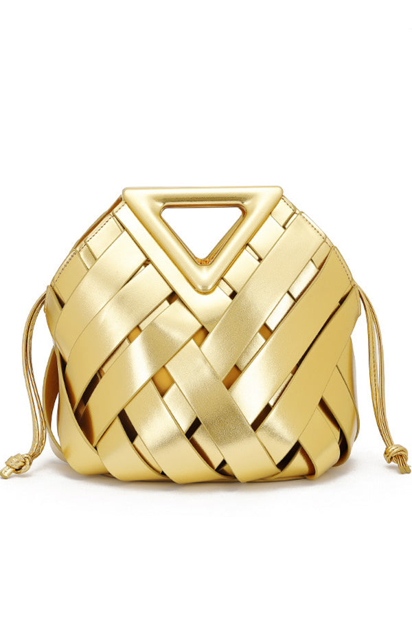 Fashion Triangle Woven Large-capacity Handbag