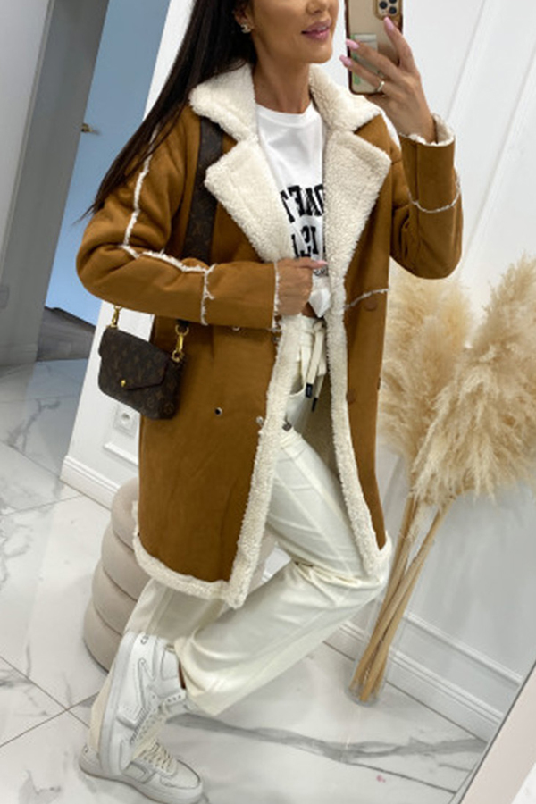 Fashionable Lamb Wool Patchwork Casual Jacket-consonak