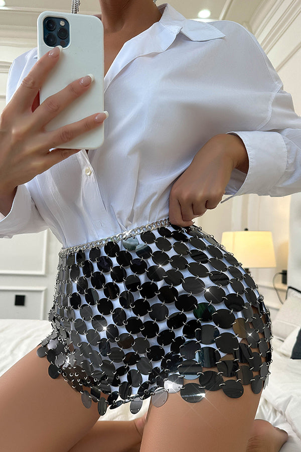 Sexy Sparkling Sequined Hollow Skirt | Consonak
