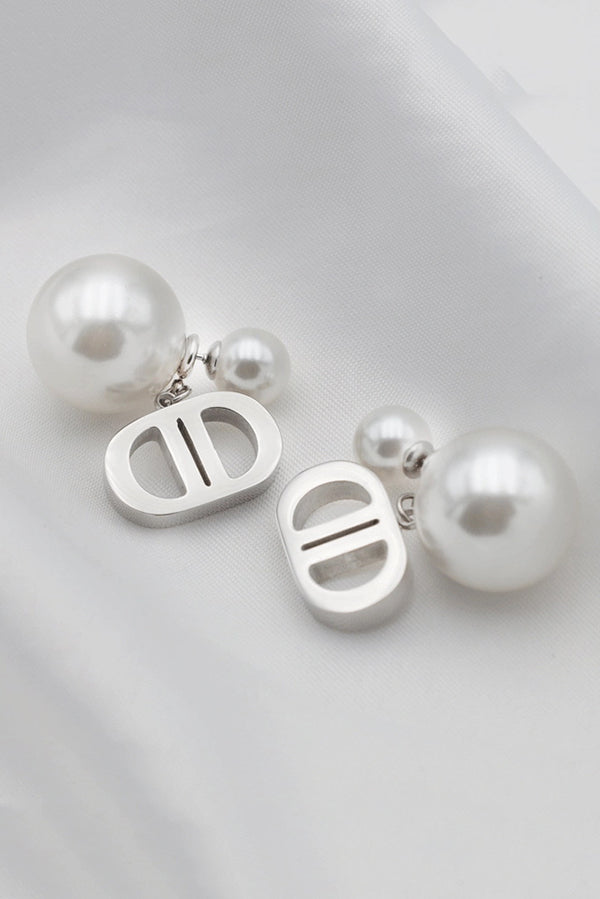 Vintage Double D Shape Pearl Earrings-consonak